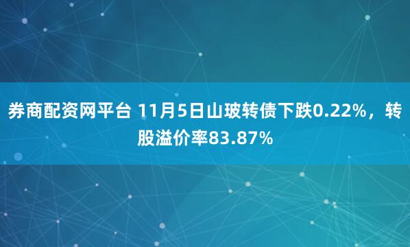 券商配资网平台 11月5日山玻转债下跌0.22%，转股溢价率83.87%