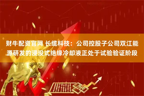 财牛配资官网 长缆科技：公司控股子公司双江能源研发的浸没式绝缘冷却液正处于试验验证阶段